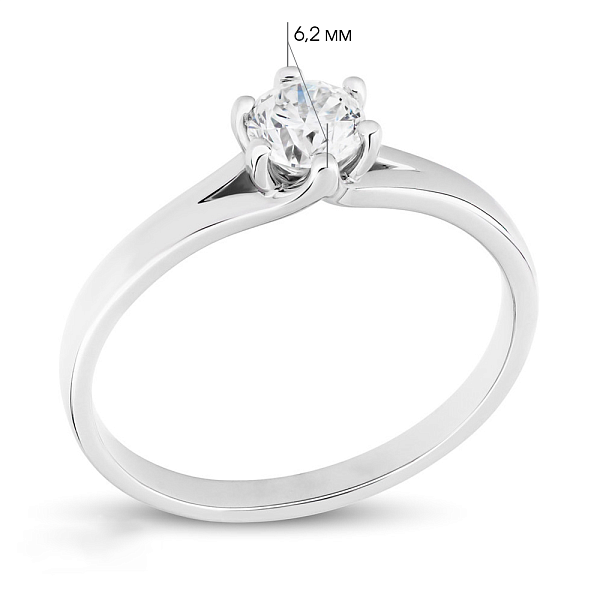 Кольцо из белого золота с бриллиантом (арт. К01116404225б) – изображение 2
