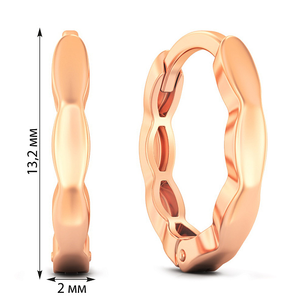 Золоті сережки-кільця (арт. 1101049) – зображення 3