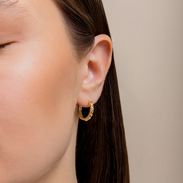 Сережки-кільця з жовтого золота (арт. 1091307/20ж) – зображення 2