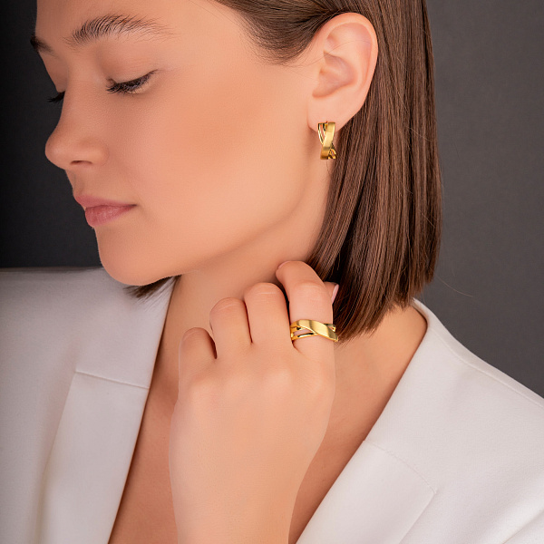 Серьги из желтого золота (арт. 109479жм) – изображение 3