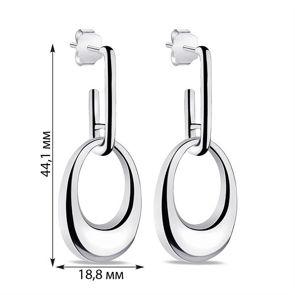 Серебряные серьги-пусеты без камней (арт. 7518/6687) – изображение 4