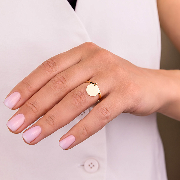 Каблучка "Монета" з золота з підвіскою (арт. 140852) – зображення 2