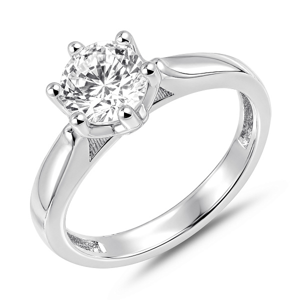 Серебряное помолвочное кольцо с фианитом (арт. 7501/8846) – изображение 1