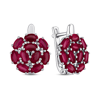 Серебряные серьги с рубинами (арт. 7502/2073550Р)