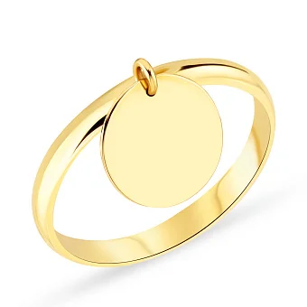 Золота каблучка "Монета" з підвіскою (арт. 154662ж)