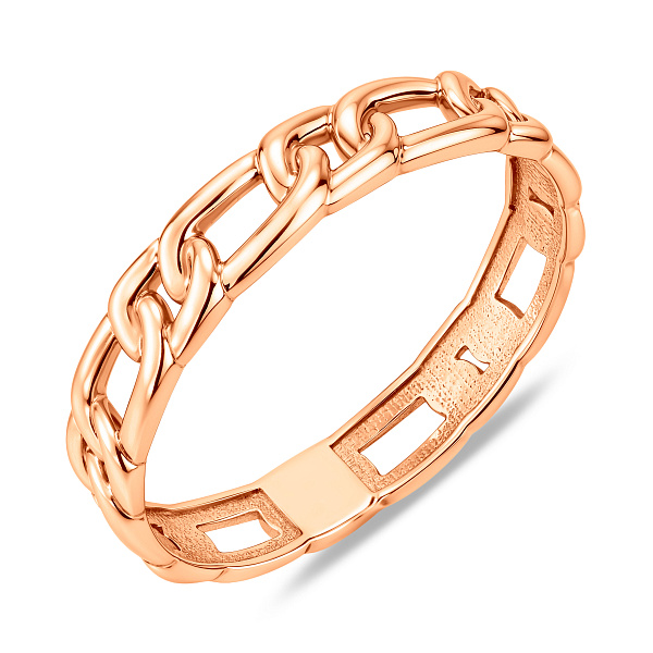 Кольцо "Звенья" из красного золота (арт. 140912) – изображение 2
