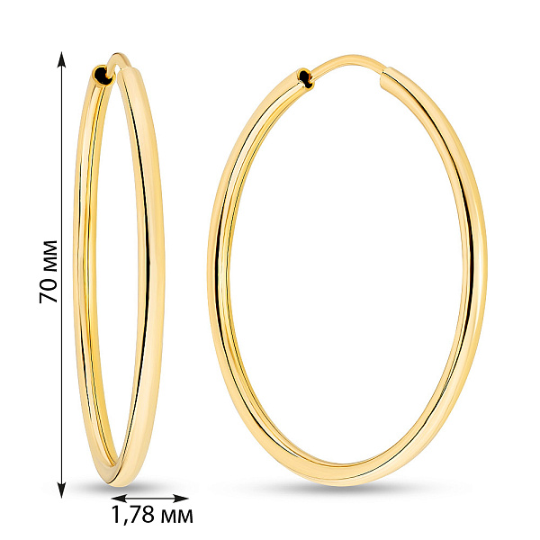 Серьги-конго из желтого золота  (арт. 100023/70ж) – изображение 3