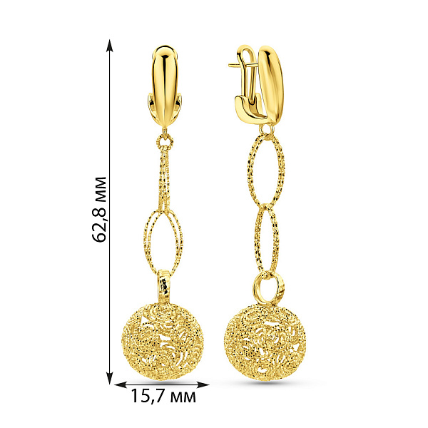 Серьги из желтого золота Francelli (арт. 1091325ж) – изображение 4