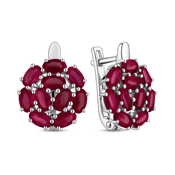 Серебряные серьги с рубинами (арт. 7502/2073550Р) – изображение 1