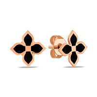 Золоті сережки пусети з емаллю (арт. 1101194еч)