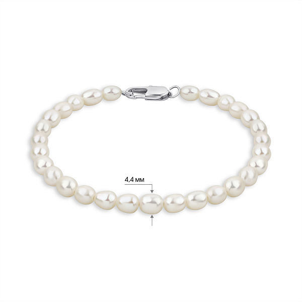 Браслет з перлів зі сталевою застібкою (арт. 9003/243/1жб) – зображення 2