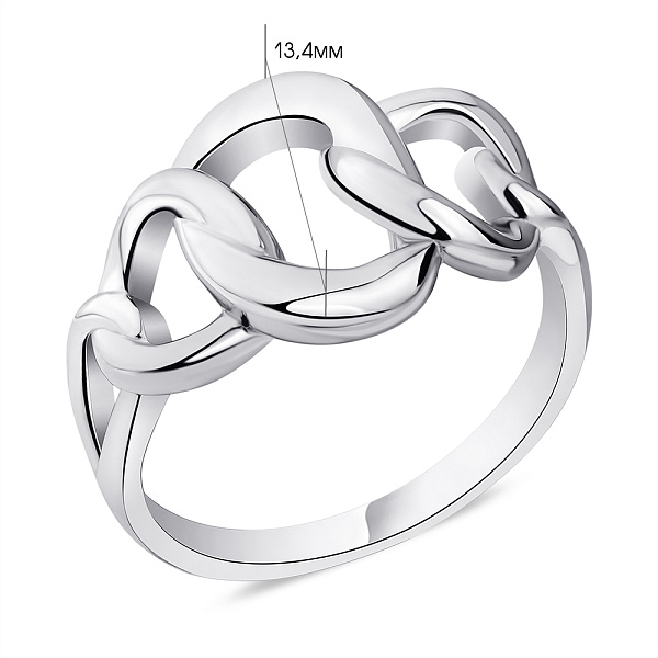 Серебряное кольцо "Цепь" без камней  (арт. 7501/5622) – изображение 2