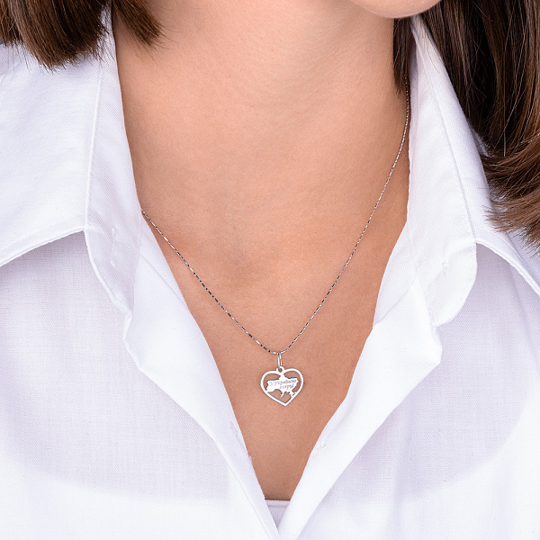 Подвес "С Украиной в сердце" из белого золота (арт. 440738б) – изображение 3