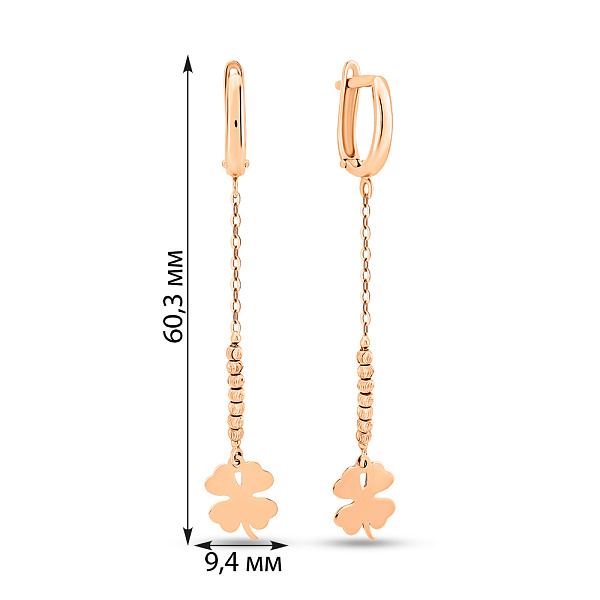 Длинные золотые серьги без камней (арт. 105960) – изображение 2