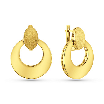 Сережки з жовтого золота без каміння (арт. 1091821жм)