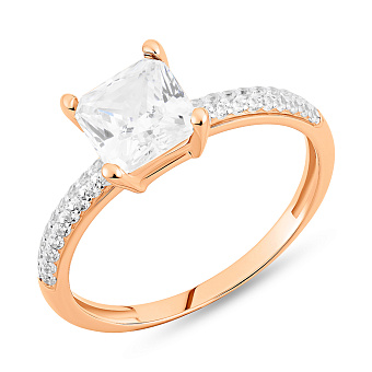 Фото Золота каблучка з фіанітами (арт. 1401145)