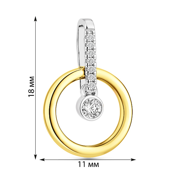 Золотая подвеска с фианитами (арт. 440522ж) – изображение 2