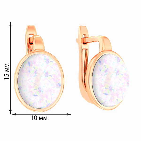 Серьги золотые с белым опалом (арт. 111146ПоГ) – изображение 2