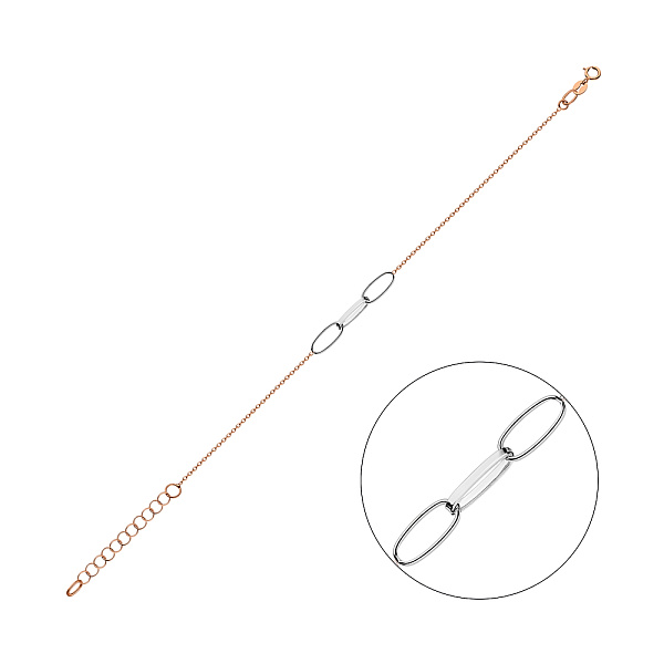 Браслет "Звенья" из красного и белого золота (арт. 325426кб) – изображение 1