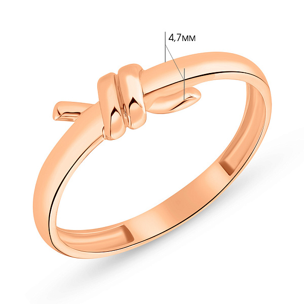 Золотое кольцо "Узелок" без камней (арт. 155432) – изображение 6