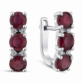 Серебряные серьги с рубинами (арт. 7502/2193524Р)
