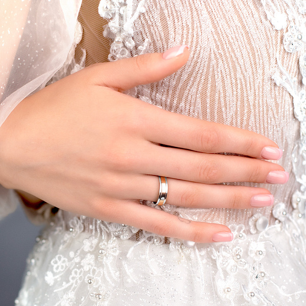 Обручка «Американка» з золота з діамантом (арт. К239213бк) – зображення 2