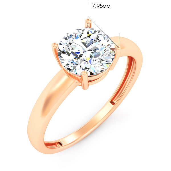 Золота каблучка з фіанітом (арт. 1401109) – зображення 3