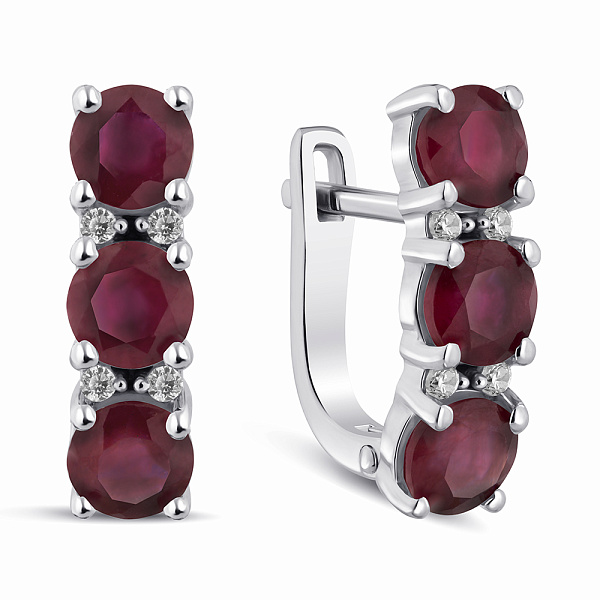 Серебряные серьги с рубинами (арт. 7502/2193524Р) – изображение 1