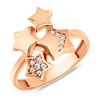 Фото Золота каблучка Зірки з фіанітами (арт. 155883)