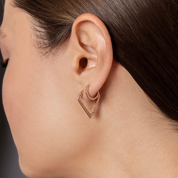 Сережки-кільця з червоного золота (арт. 110852) – зображення 4