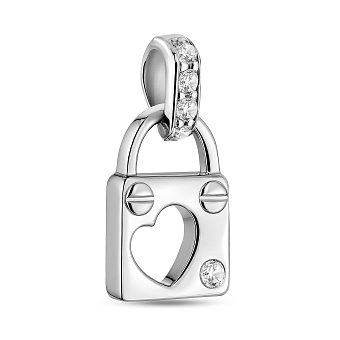 Кулон из белого золота Замочек с фианитами (арт. 440644б)