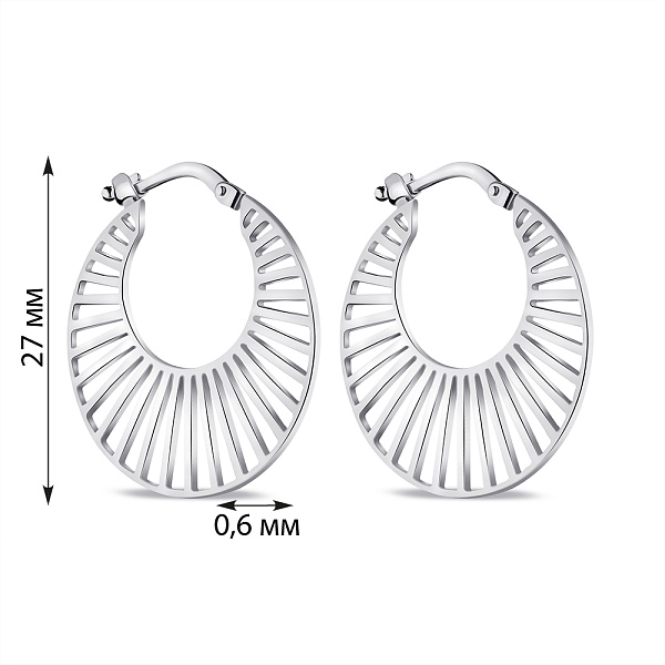 Серьги из серебра без камней (арт. 7502/9366) – изображение 2