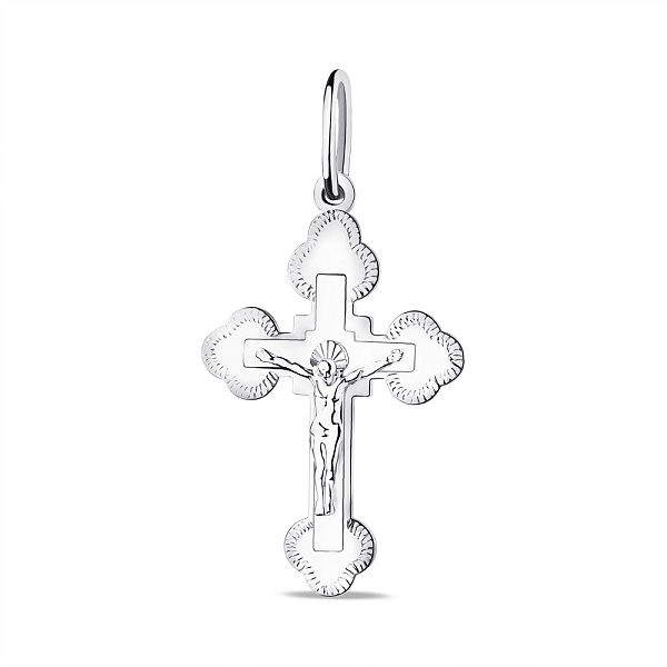 Срібний хрестик з розп'яттям (арт. 7504/2-8237.0.2) – зображення 1