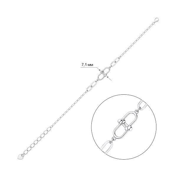 Серебряный браслет без камней (арт. 7509/5442) – изображение 2