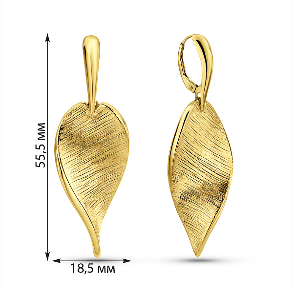 Серьги-подвески Francelli из желтого золота (арт. е1091992ж) – изображение 3