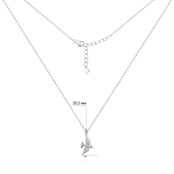 Серебряное колье Птица с фианитами (арт. 7507/2692) – изображение 3