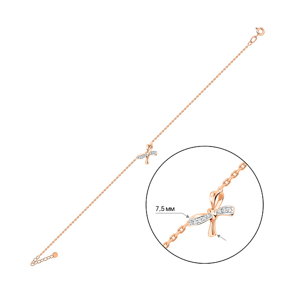 Браслет Бантик з червоного золота (арт. 341310) – зображення 4