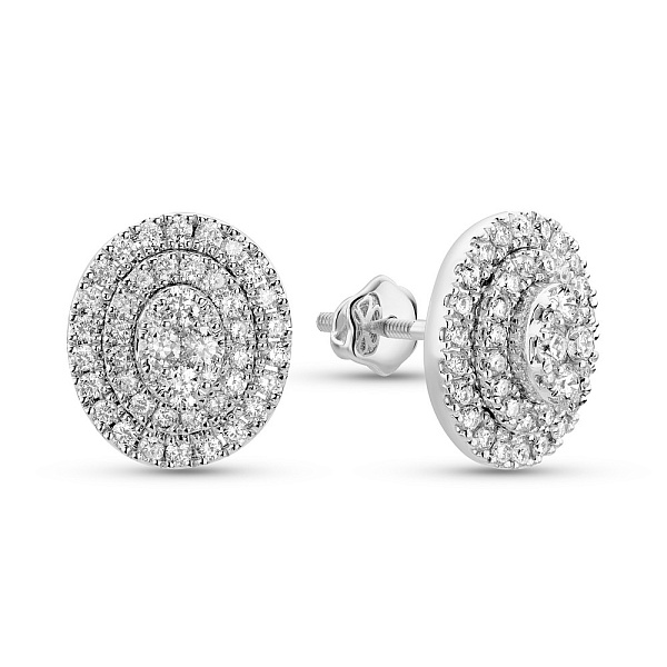 Серьги из белого золота с бриллиантами (арт. С341614070б) – изображение 1