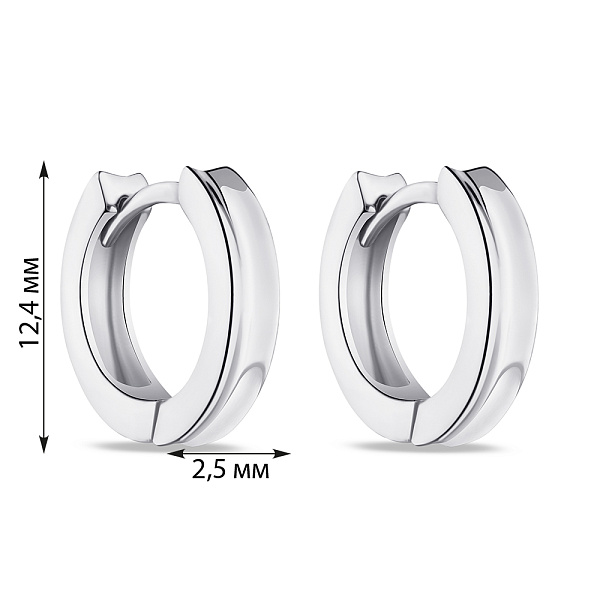 Серебряные серьги-кольца без камней (арт. 7502/9151/15) – изображение 2