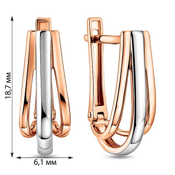 Золотые серьги с родированием (арт. 110675) – изображение 4