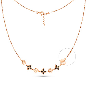 Кольє з червоного золота з емаллю (арт. 352646еч)