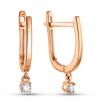 Серьги из красного золота с бриллиантами (арт. С011499010)