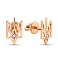 Золотые серьги-пусеты Герб Украины бриллиантами (арт. Т011758) – изображение 1