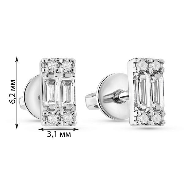 Золотые пусеты с бриллиантами (арт. Т011773030б) – изображение 3