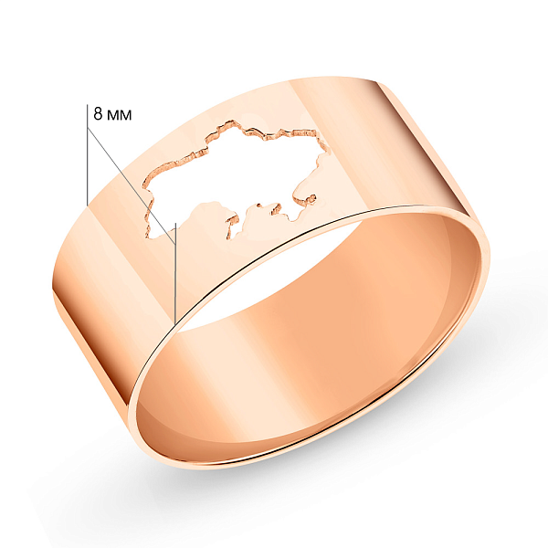Широкое кольцо "Моя Украина" из красного золота (арт. 140957) – изображение 7