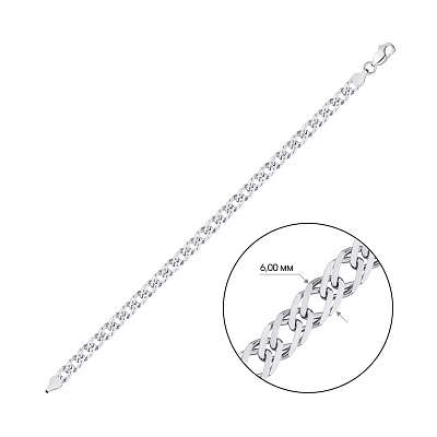 Срібний браслет плетіння Подвійний ромб  (арт. 0313113)