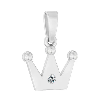 Золотой подвес Корона с фианитом  (арт. 440641б)