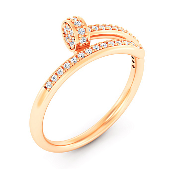 Золотое кольцо Гвоздь с фианитами (арт. 140049)