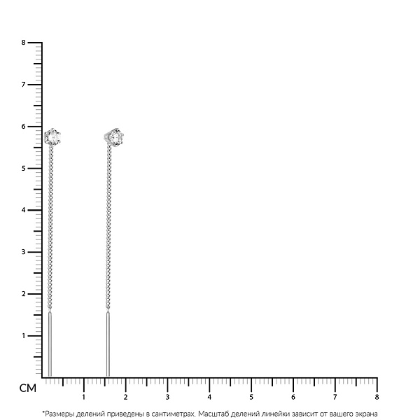 Серьги-протяжки из золота с фианитом (арт. 110821б) – изображение 2