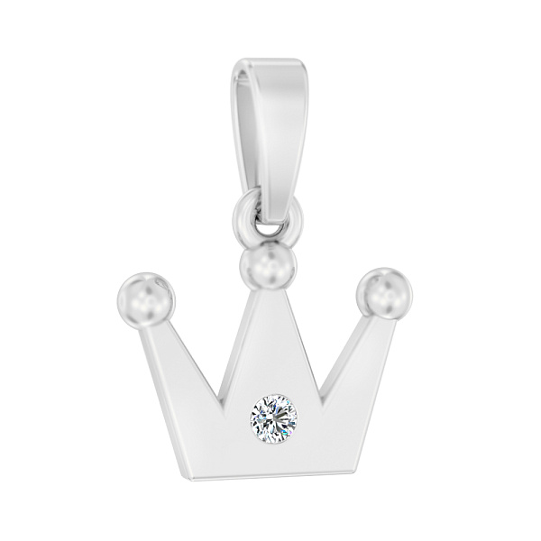 Золотой подвес Корона с фианитом  (арт. 440641б) – изображение 1